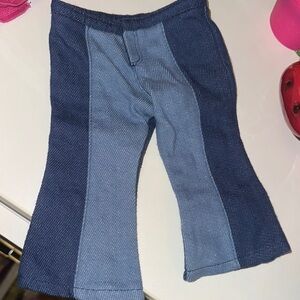 American Girl Blue Two-Tone Flared Jeans